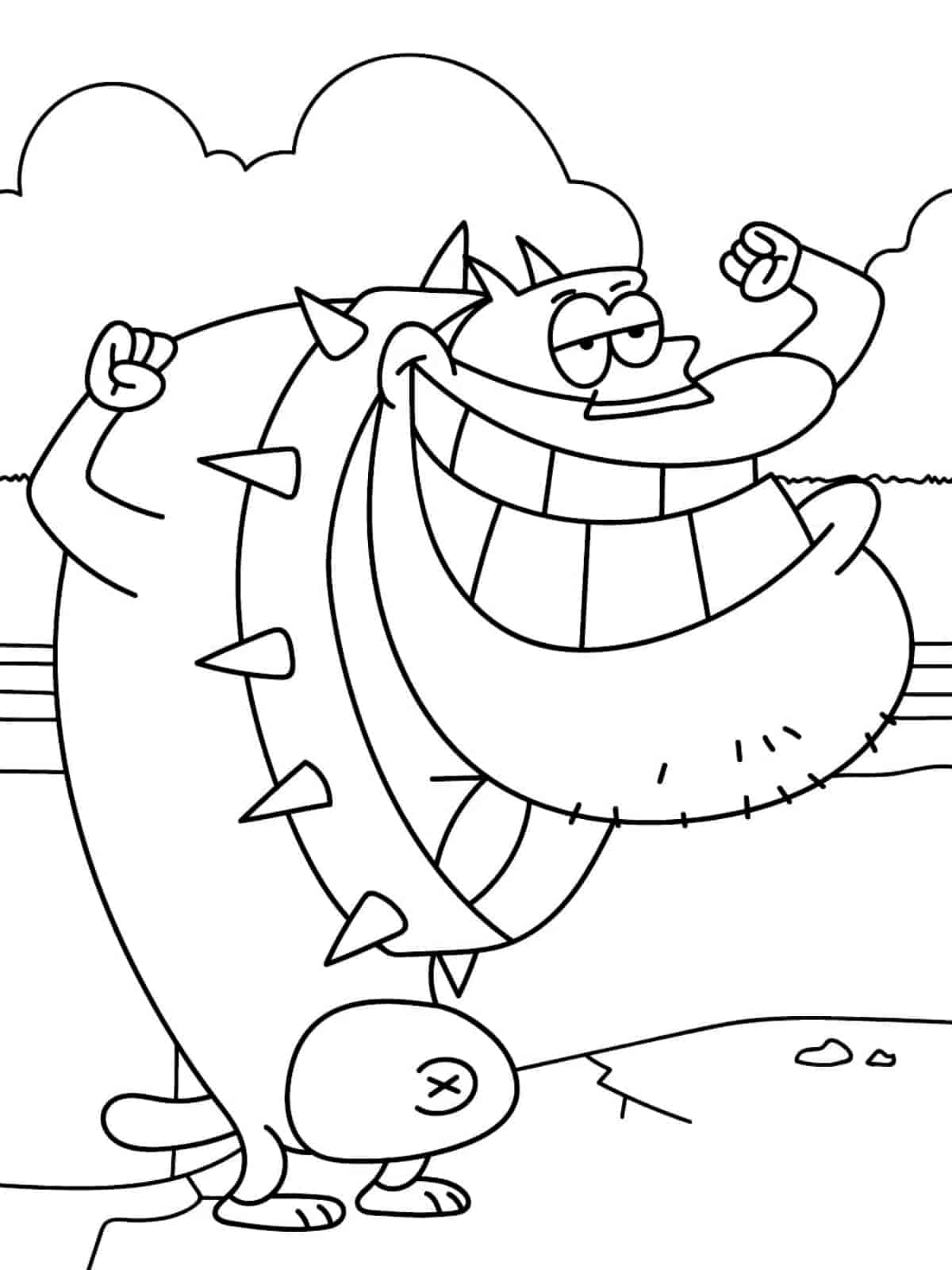 Oggy And The Cockroaches In A Chase Coloring Pages