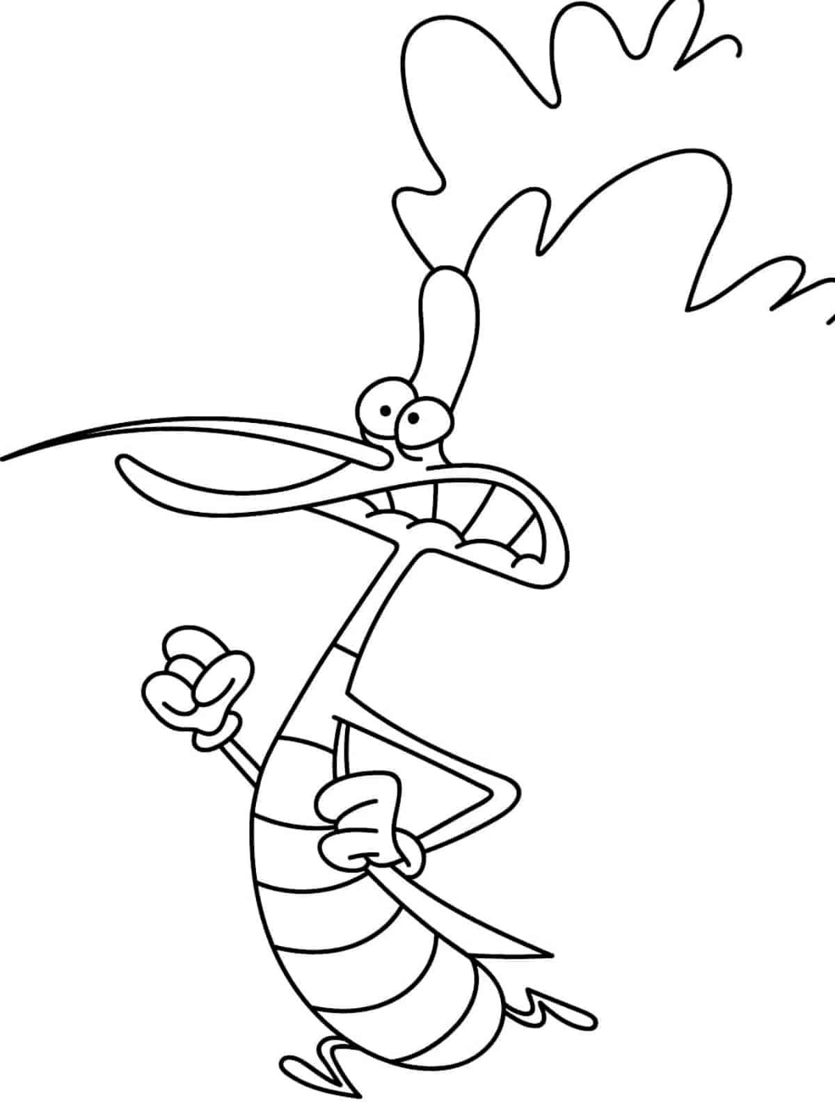 Oggy Chasing The Cockroaches Coloring Pages