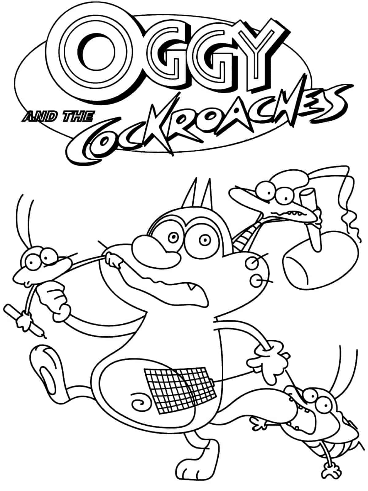 Oggy Wearing Sunglasses Coloring Pages