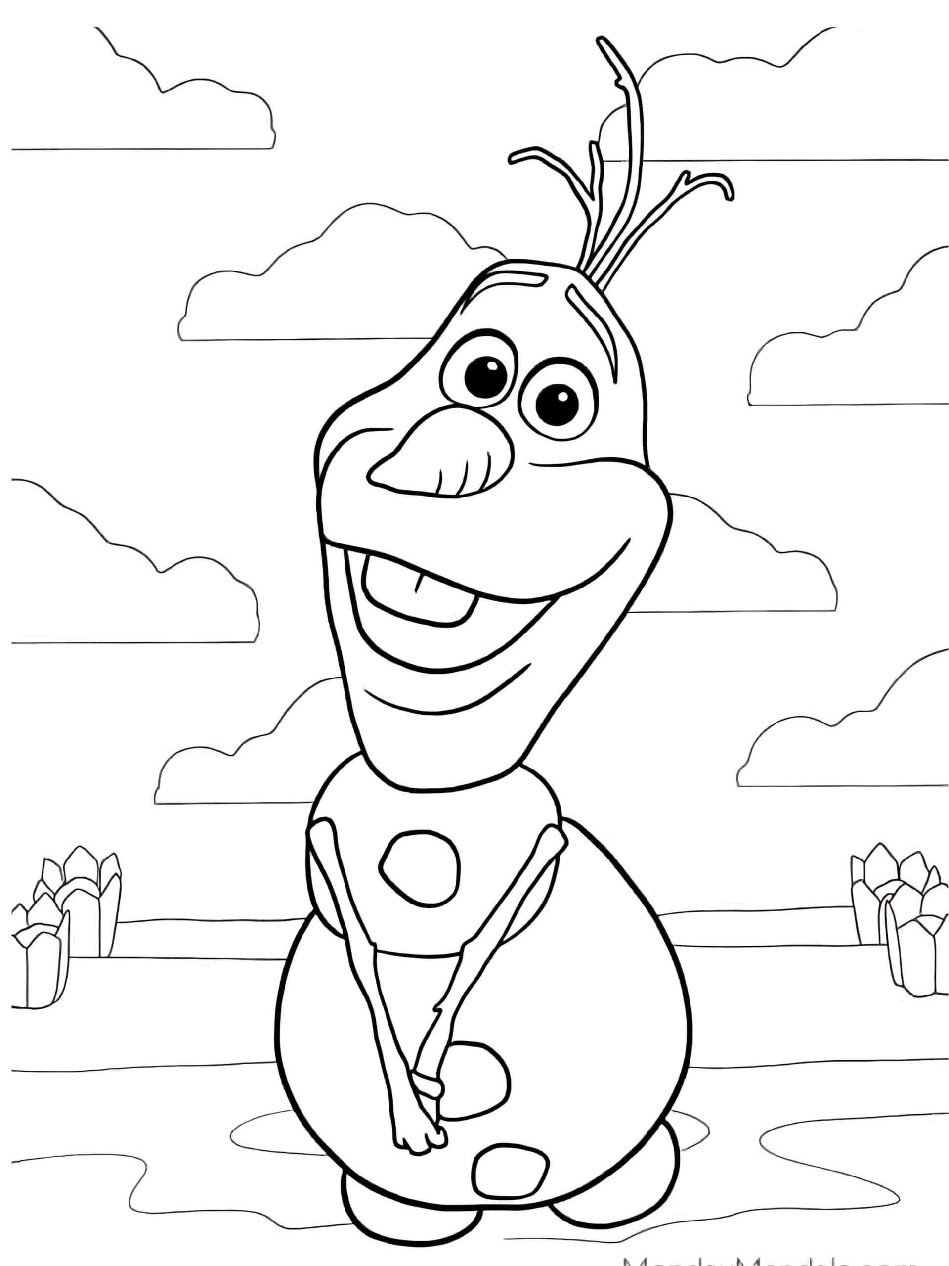 Simple Coloring Page Of Olaf