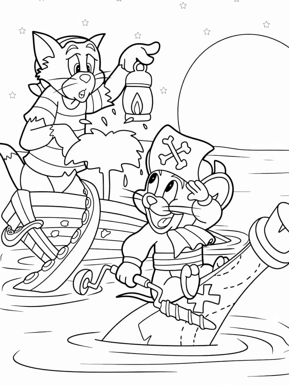 Tom And Jerry Birthday Party Coloring Pages