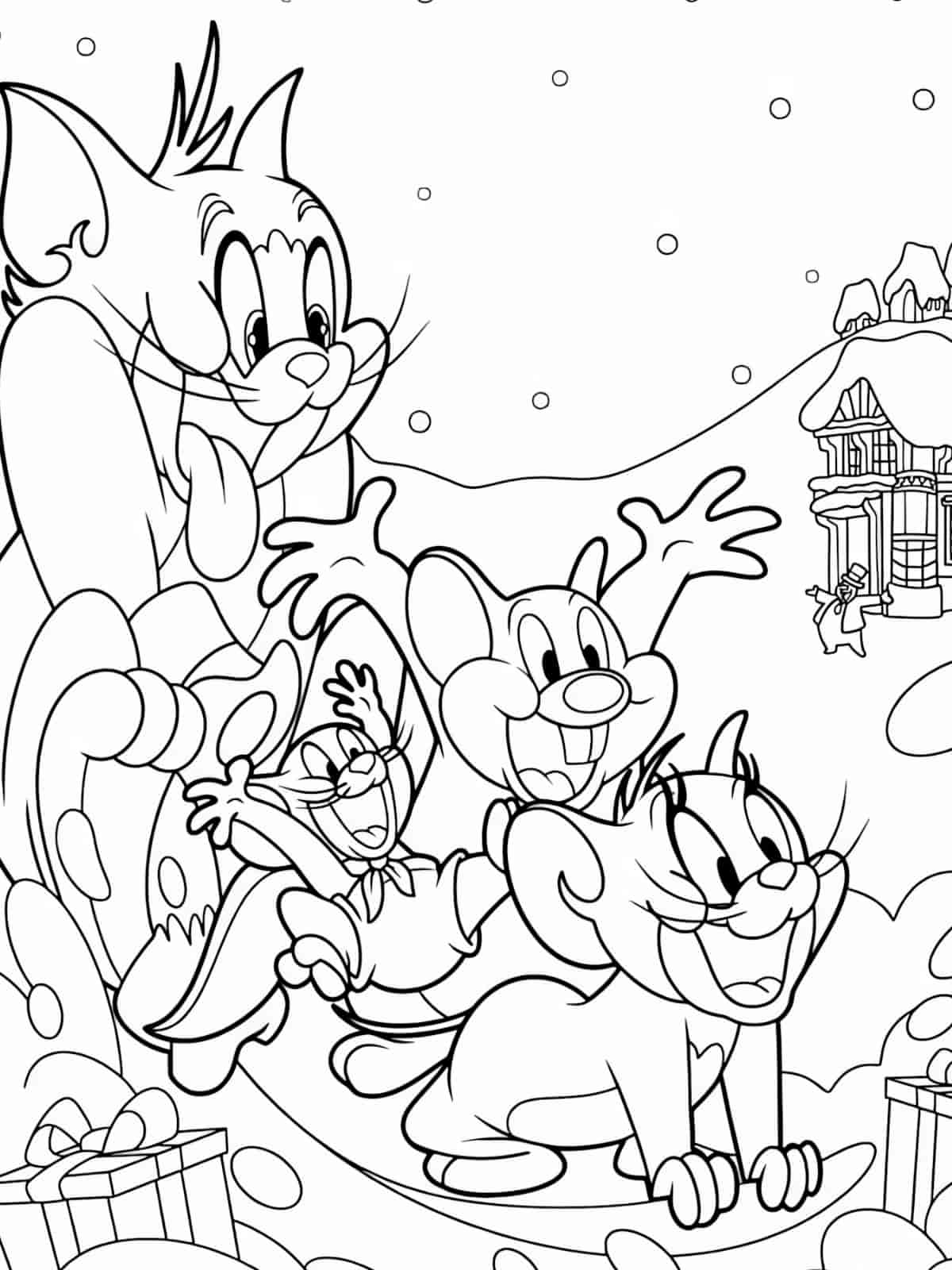 Tom And Jerry Fighting Coloring Pages