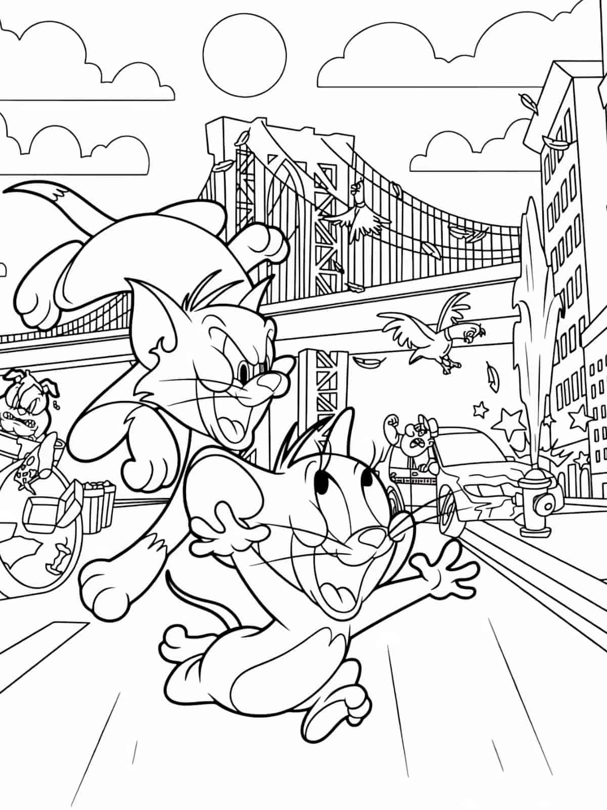 Tom And Jerry Funny Expressions Coloring Pages