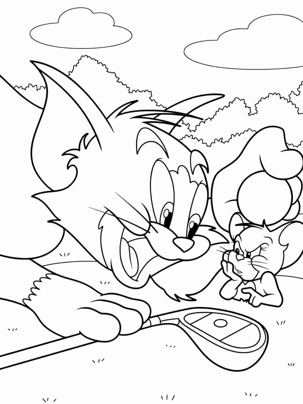 Tom And Jerry With Cheese Coloring Pages