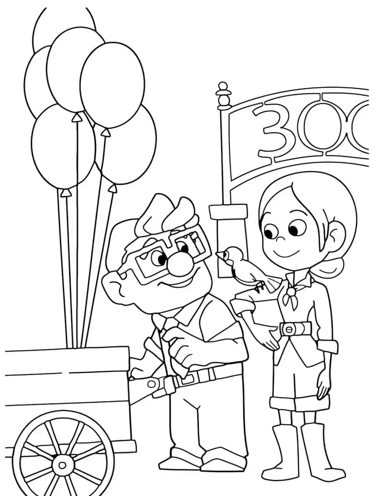 Up Dug Smiling Coloring Pages