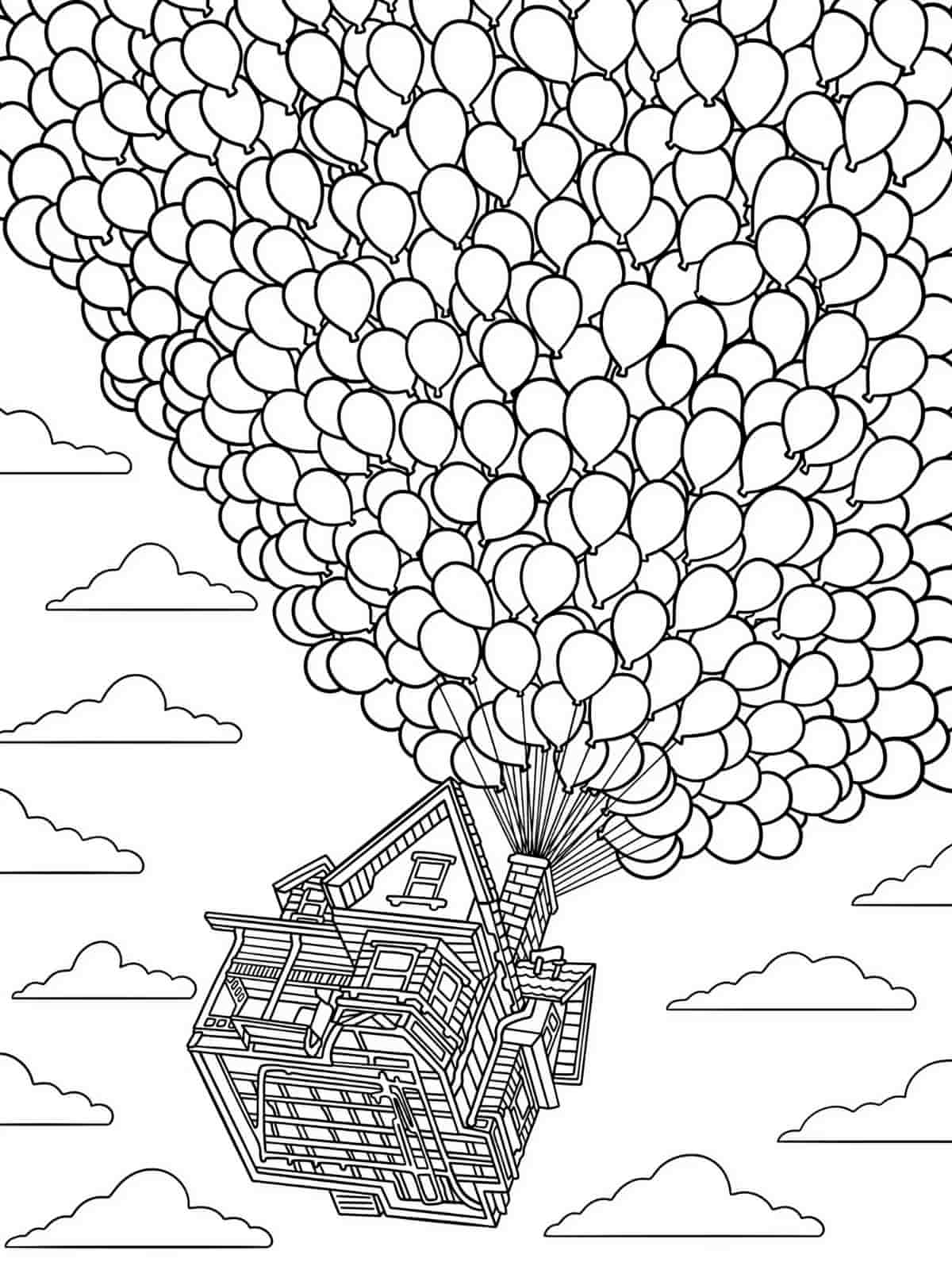 Up House In The Sky Coloring Pages