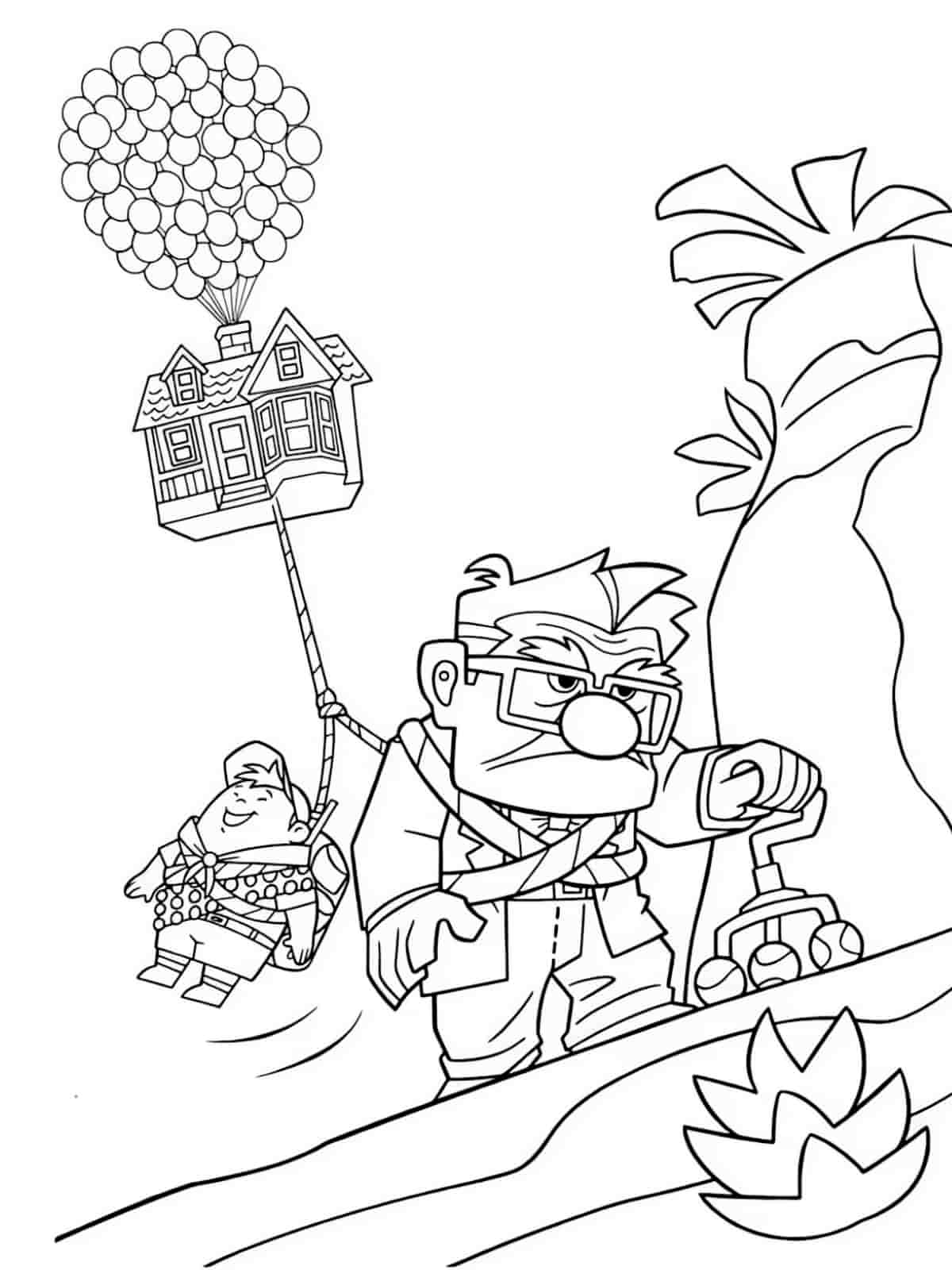 Up House With Balloons Coloring Pages