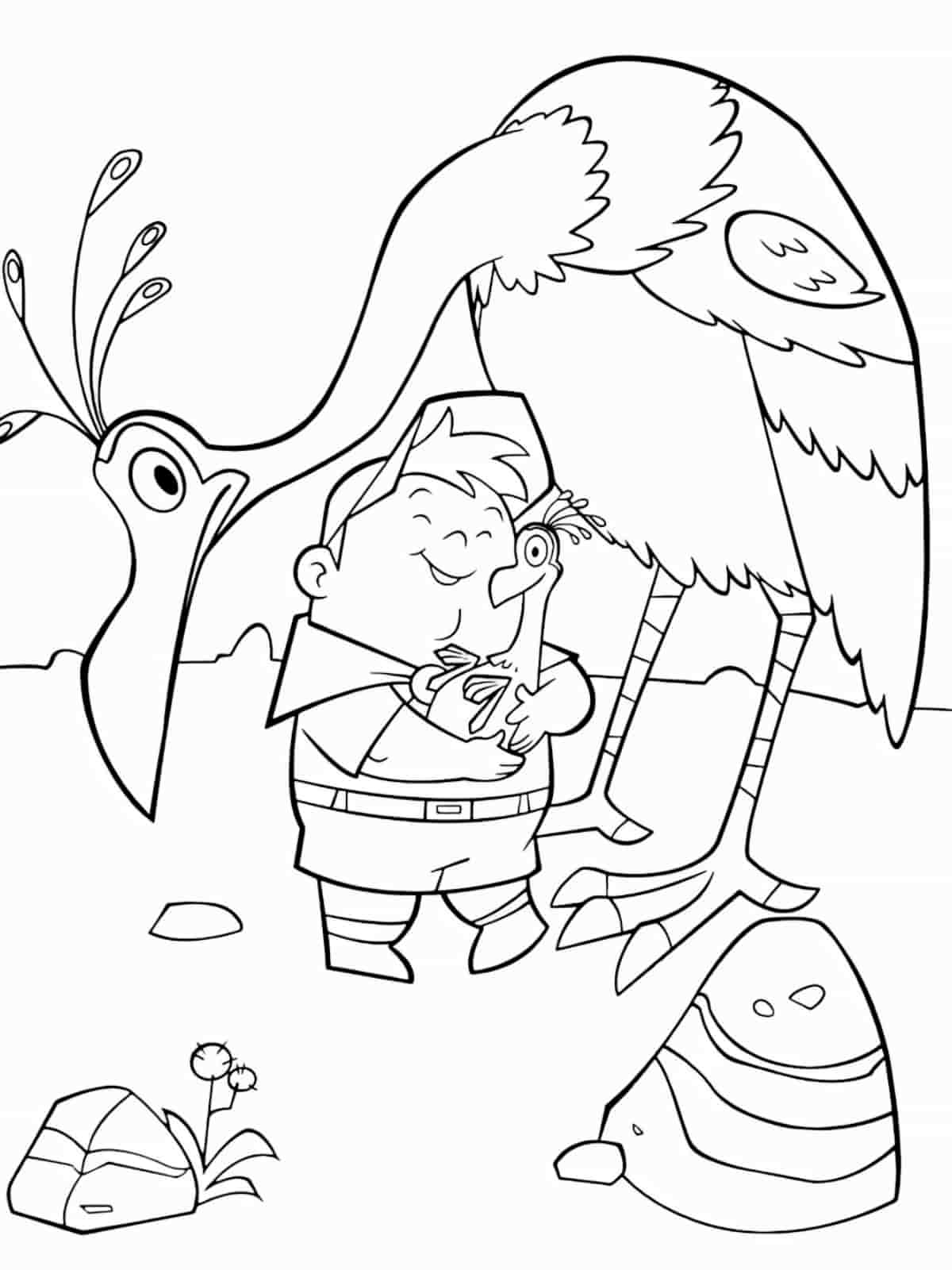 Up Kevin And Chicks Coloring Pages