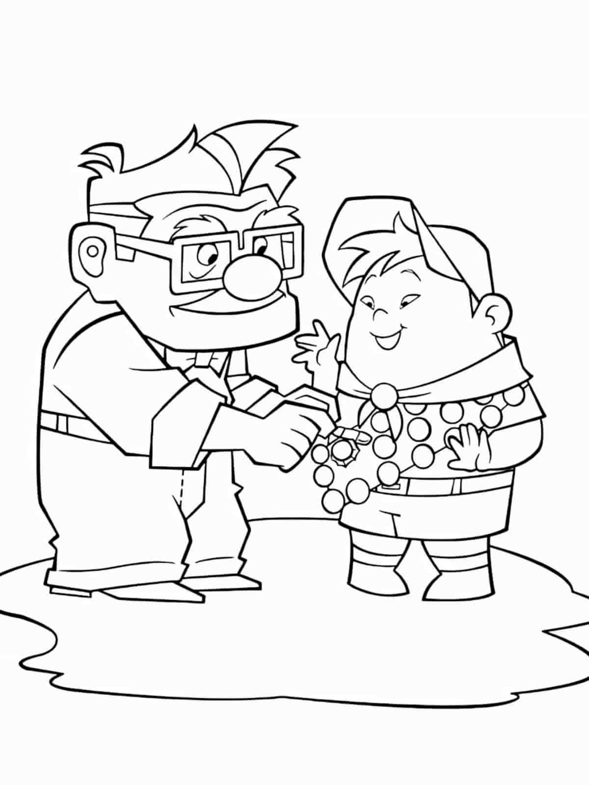 Up Russell Talking To Carl Coloring Pages