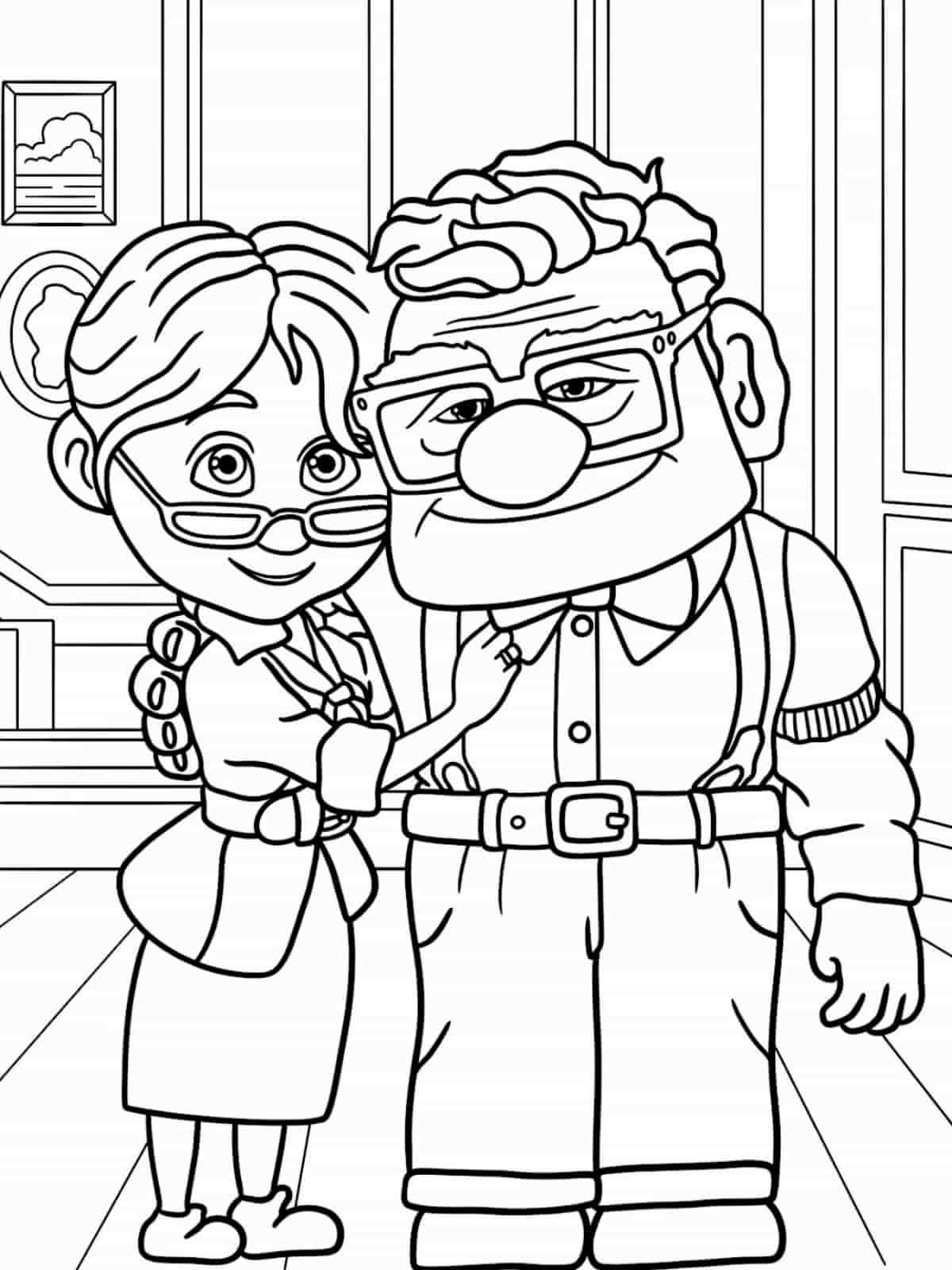 Up Russell With Backpack Coloring Pages