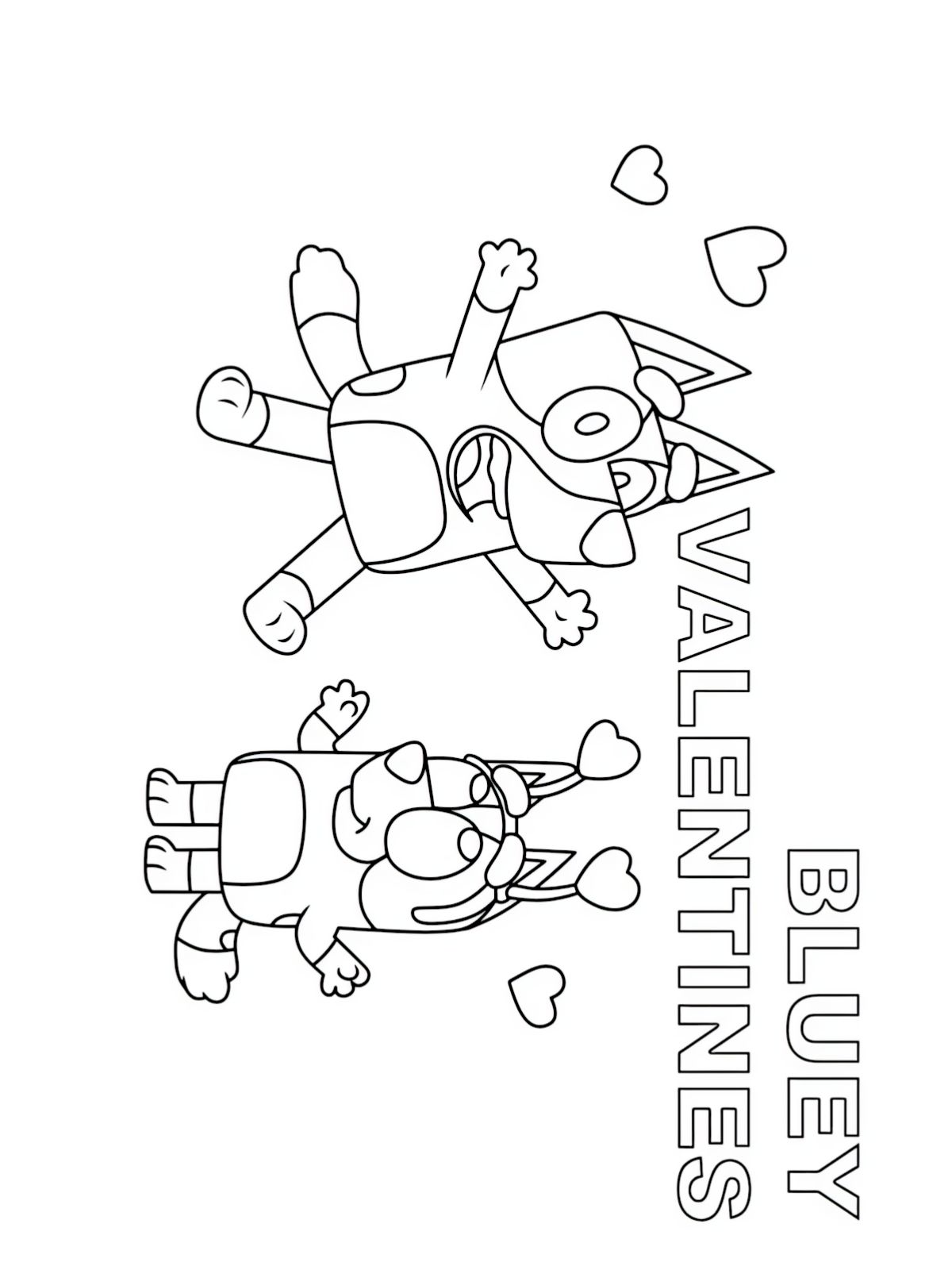 Bluey And Bingo Heart Shaped Cookies Coloring Pages