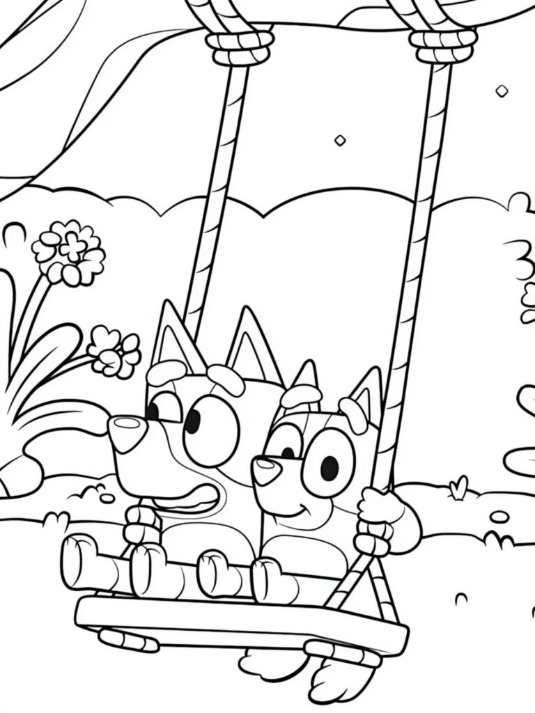 26 Free PDF Bluey Valentine Coloring - Bluey And Mom Valentine Hug Coloring Pages 768x1024 