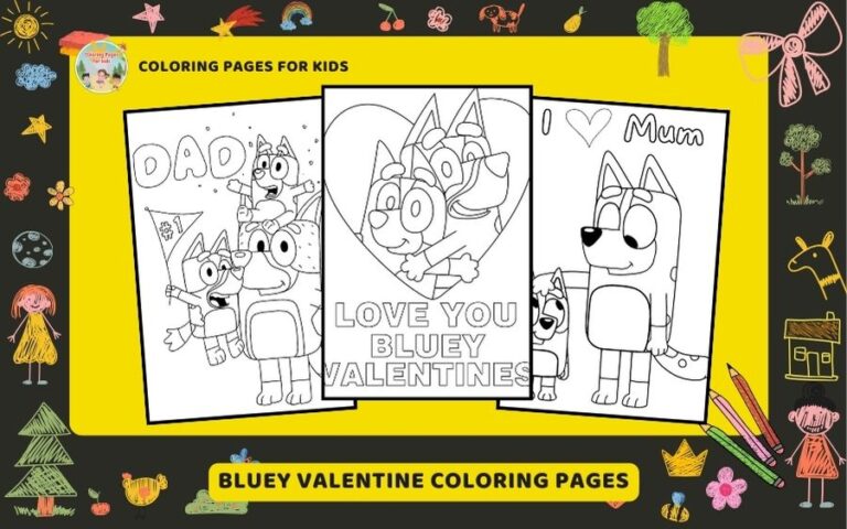 Bluey Valentine Coloring Pages Featured Image