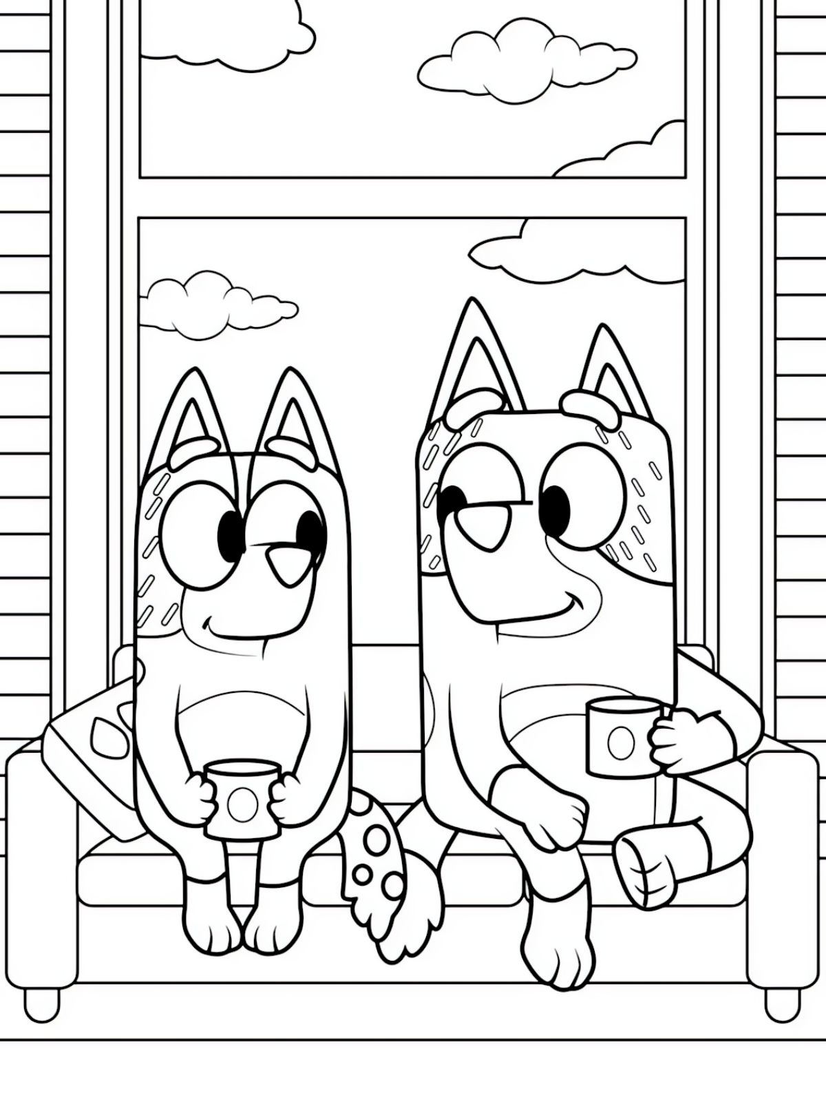 Bluey Valentine Day Adventure Coloring Pages