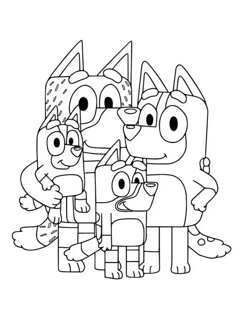 26 Free PDF Bluey Valentine Coloring - Bluey Valentine Family Coloring Pages 768x1024 