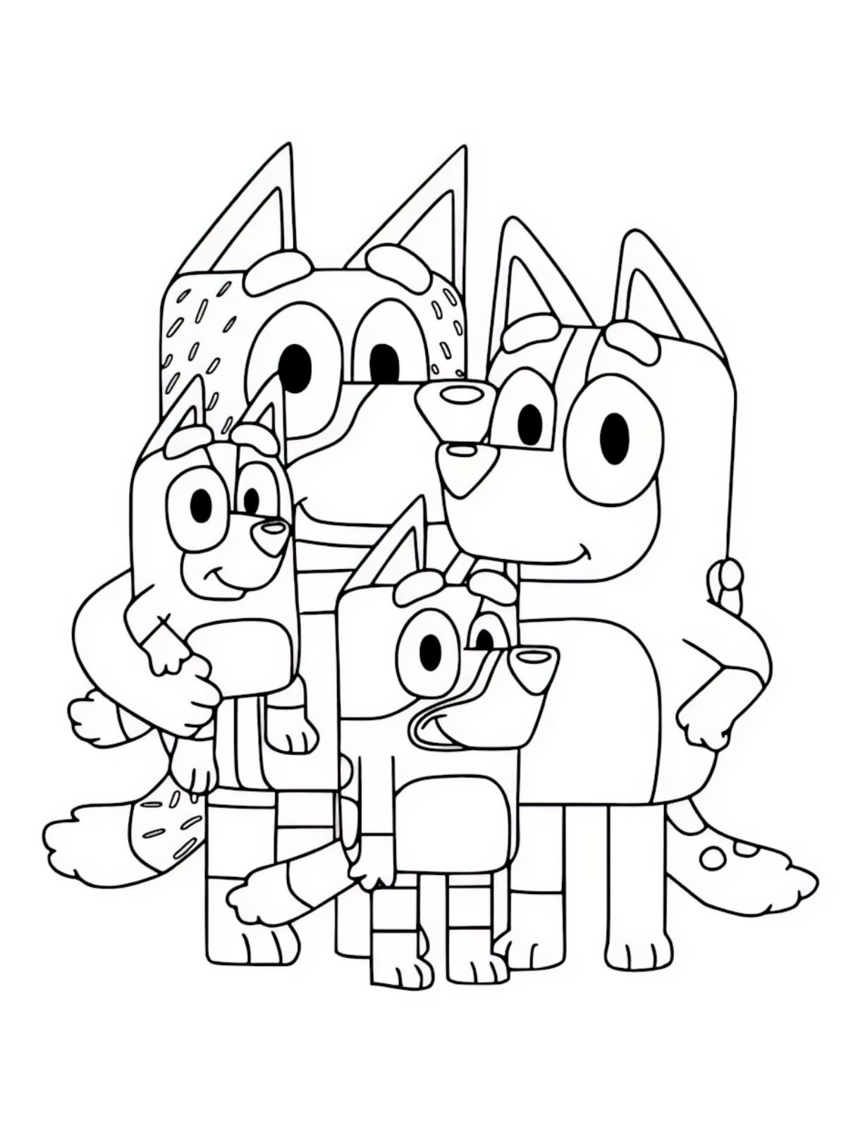 Bluey Valentine Family Coloring Pages