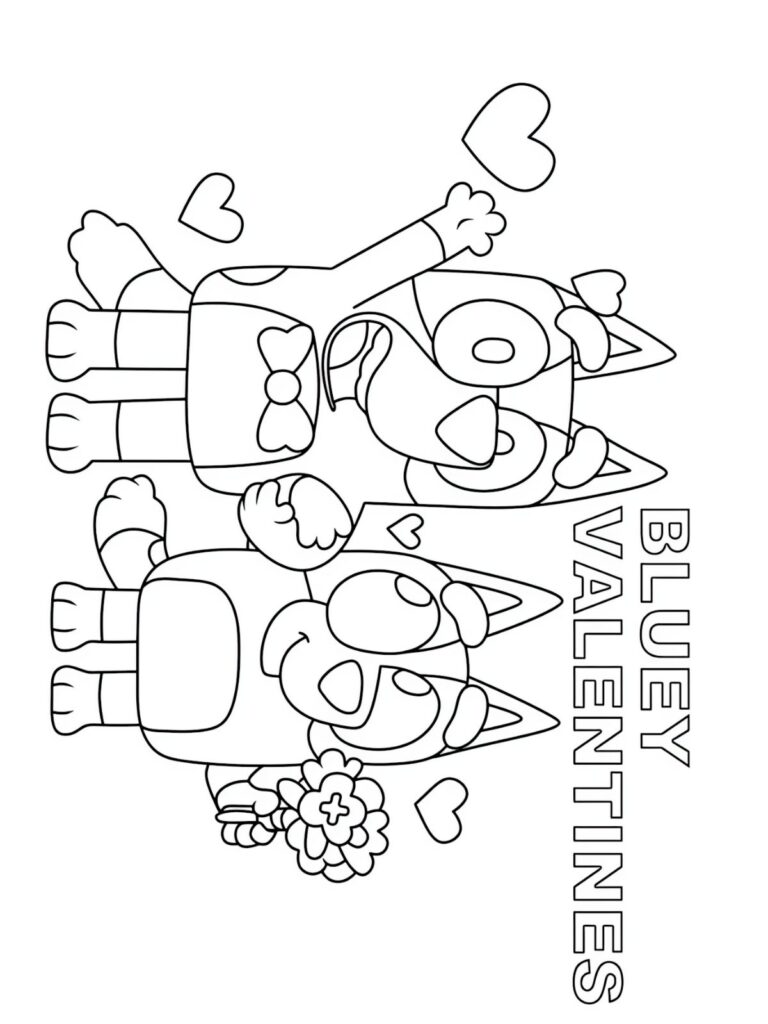 26+ Free PDF Bluey Valentine Coloring Pages - Coloringpagesforkids.net
