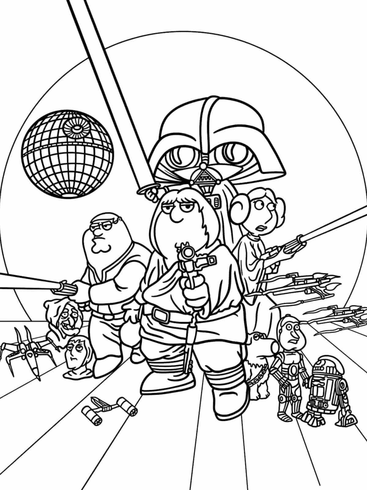 Family Guy Fighting Coloring Pages