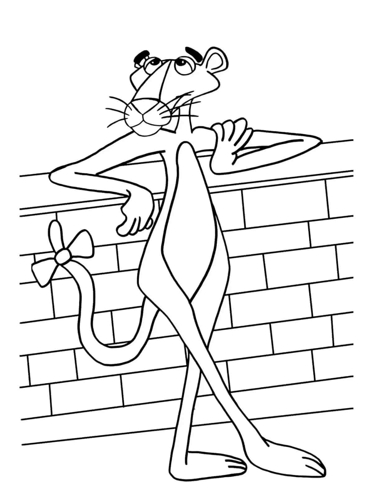 Pink Panther And Classic Logo Coloring Pages