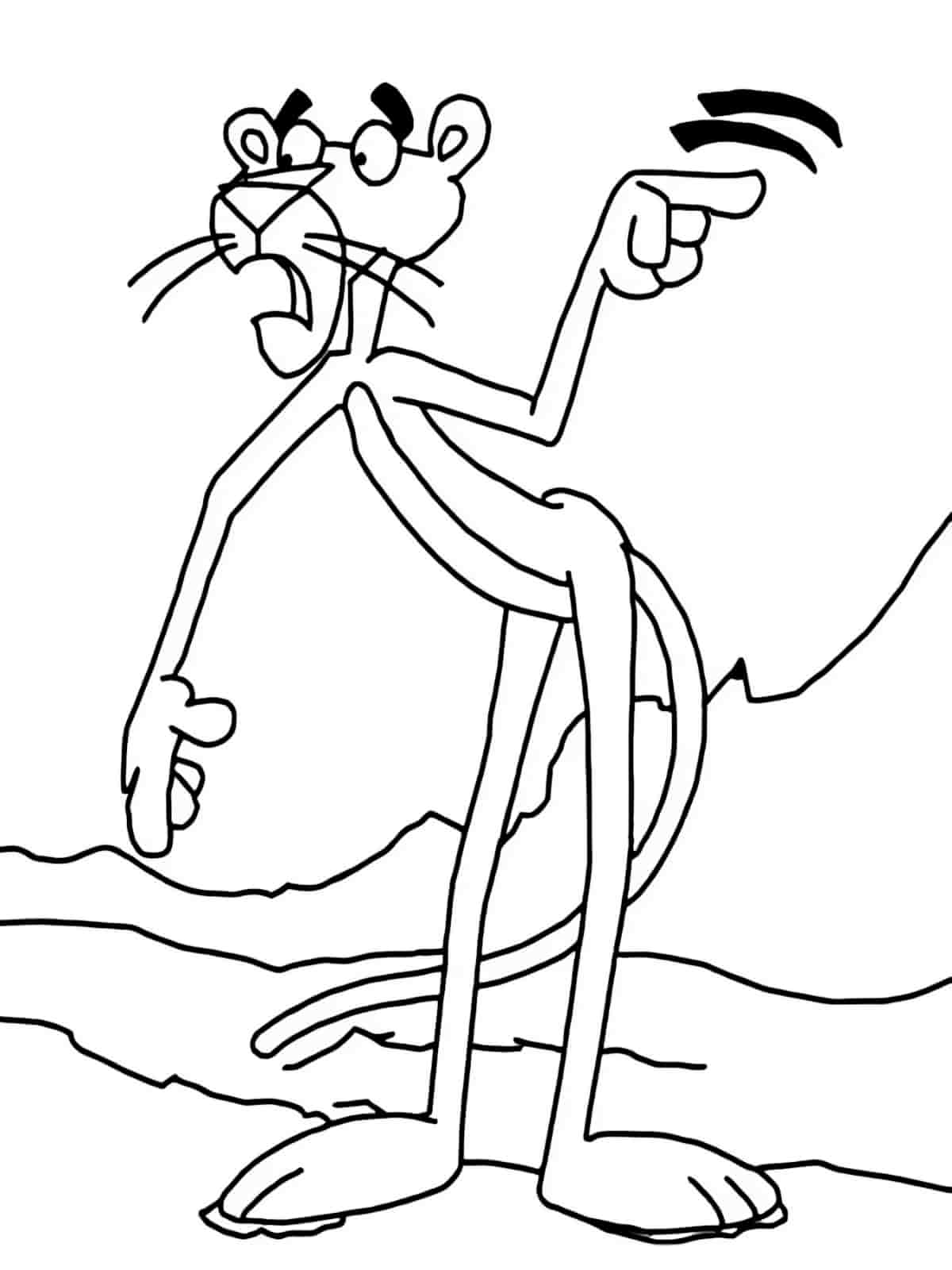 Pink Panther At The Beach Coloring Pages