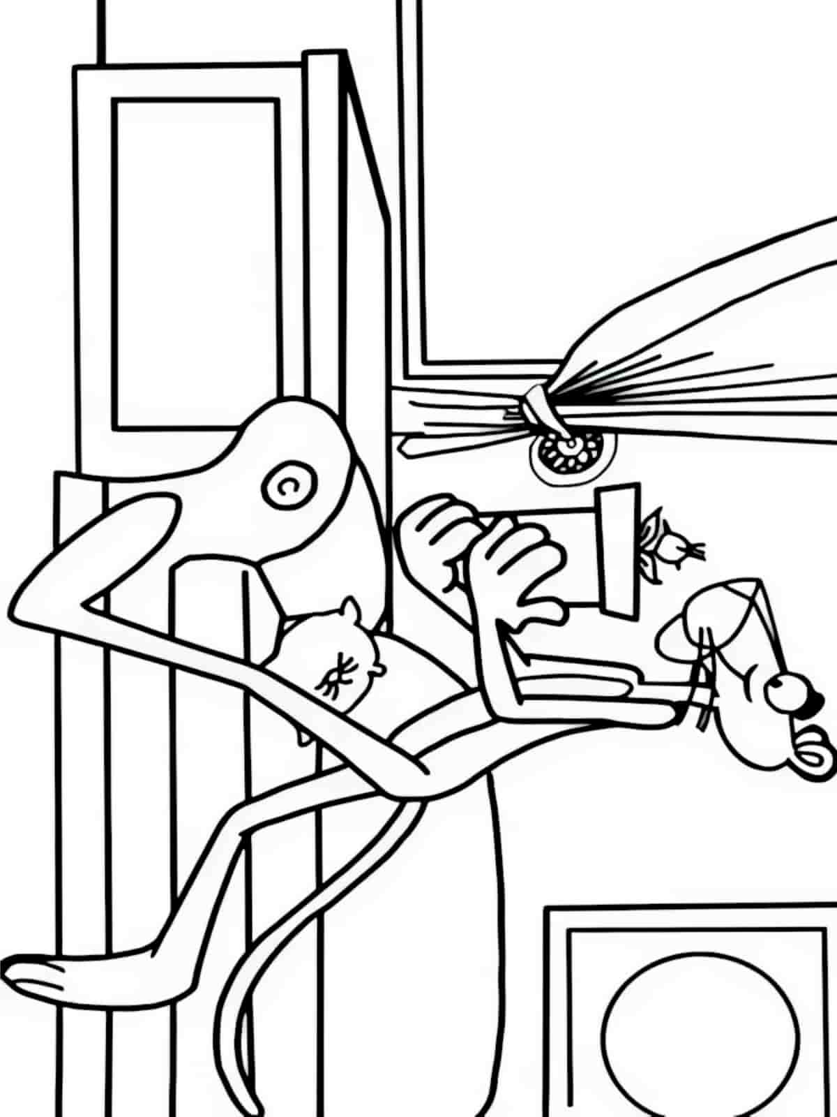 Pink Panther Dancing Coloring Pages