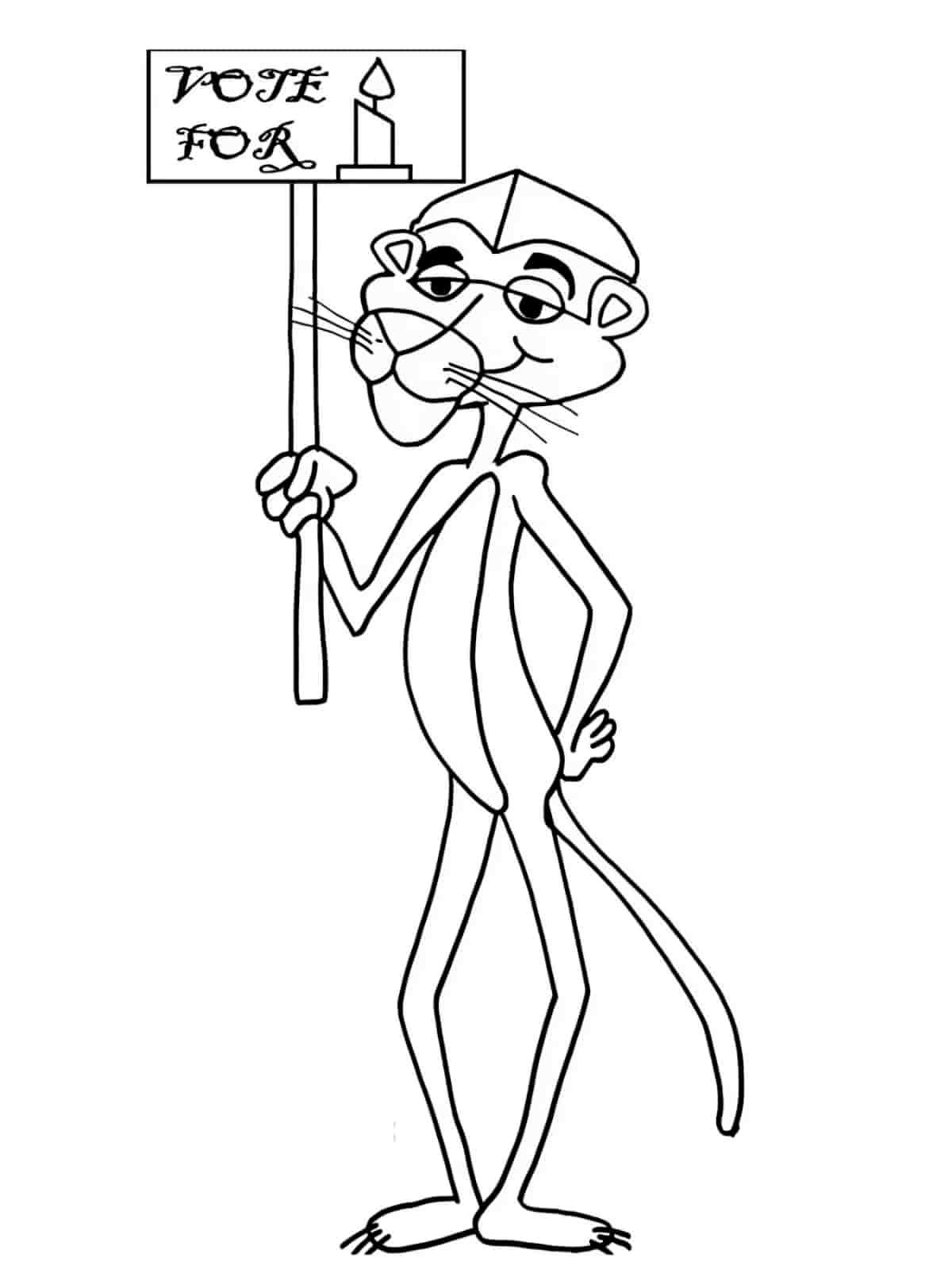 Pink Panther Detective Scene Coloring Pages