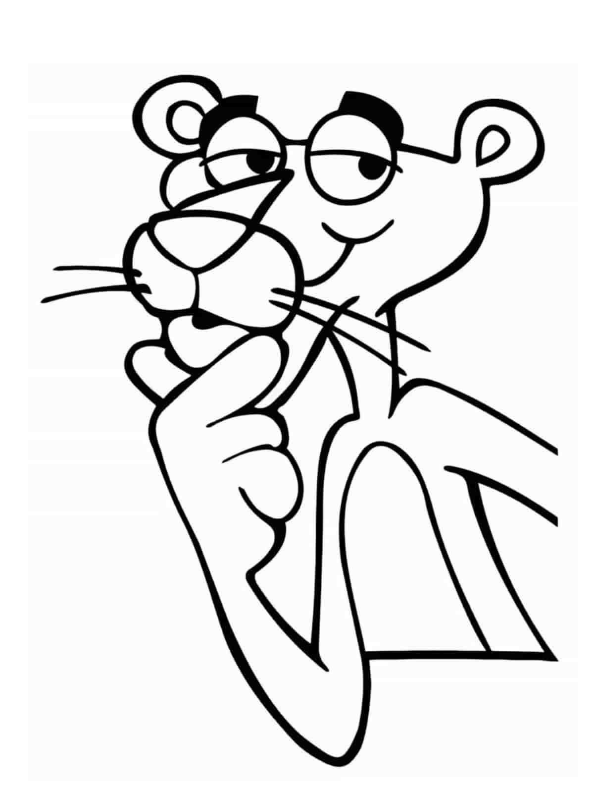 Pink Panther Relaxing On Chair Coloring Pages