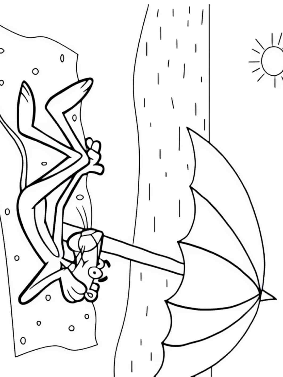 Pink Panther Under A Tree Coloring Pages