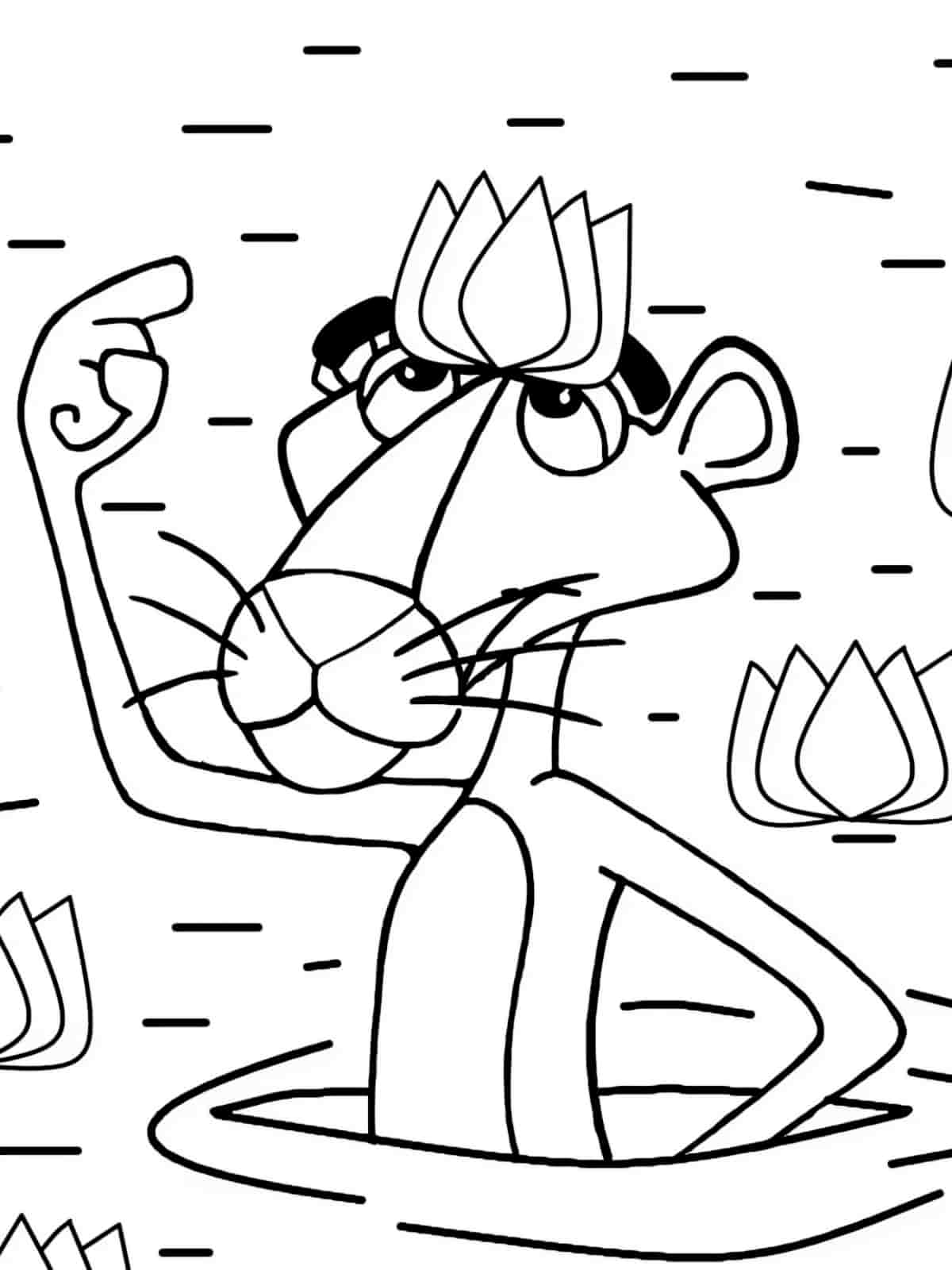 Pink Panther With His Friends Coloring Pages