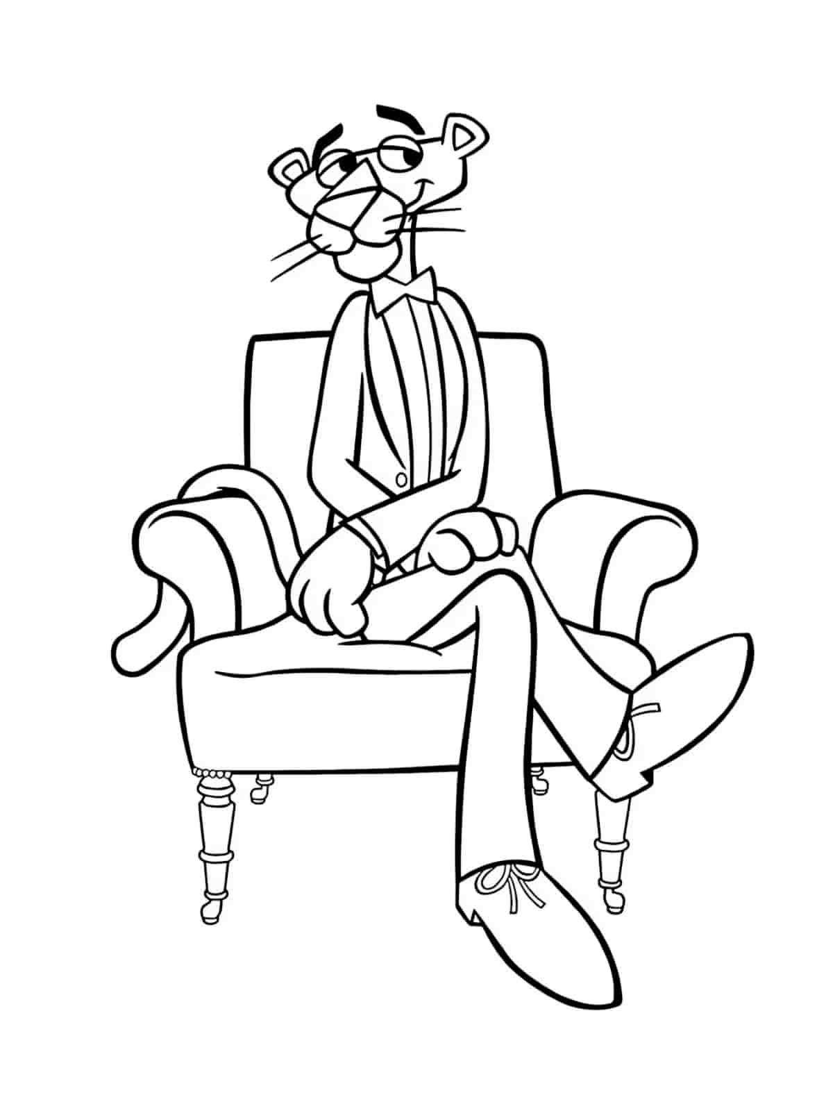 Pink Panther With Magnifying Glass Coloring Pages