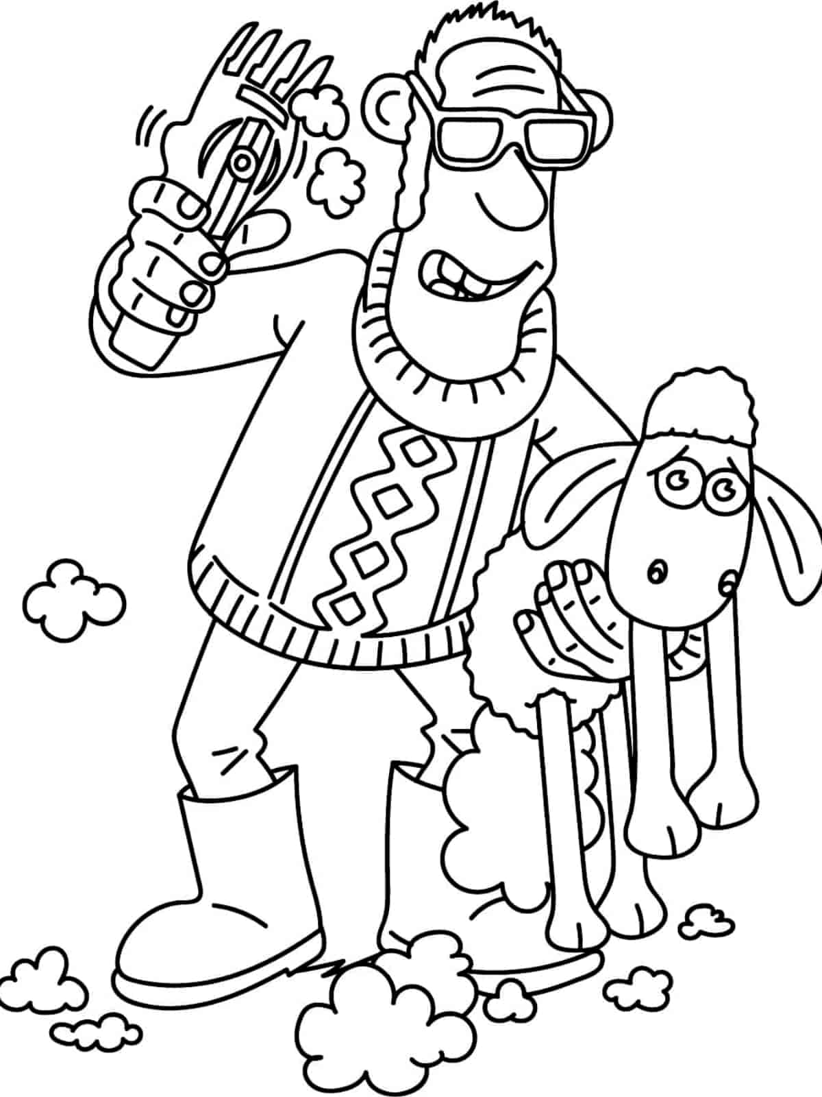 Shaun The Sheep And Dog Coloring Pages