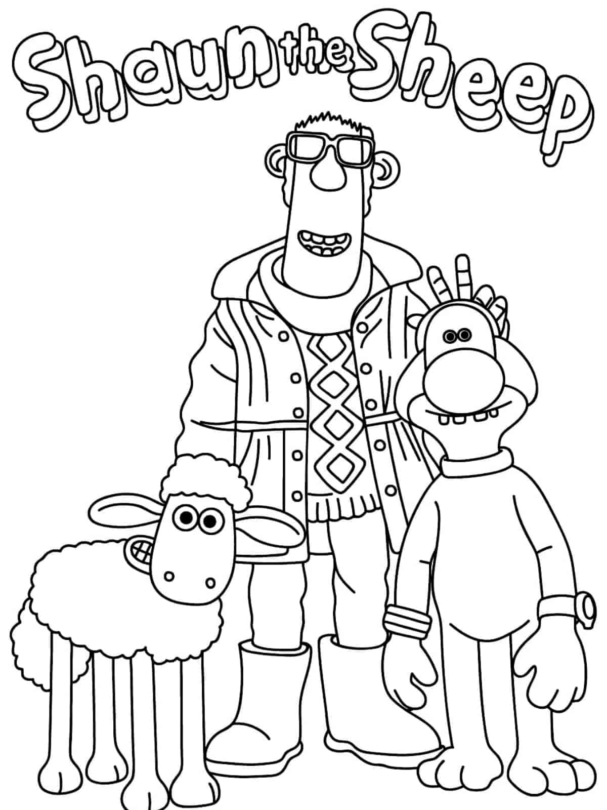 Shaun The Sheep In Hat Coloring Pages