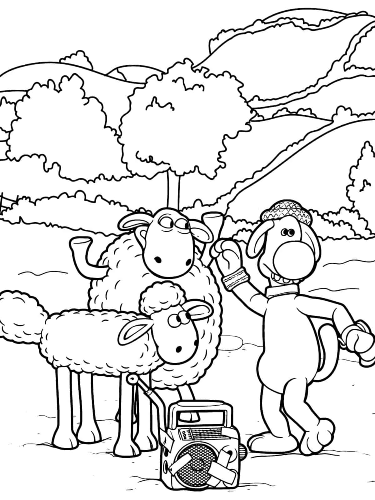 Shaun The Sheep In The Field Coloring Pages