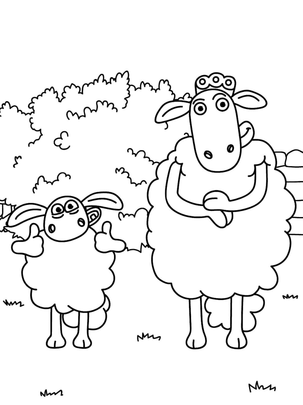 Shaun The Sheep Playing Coloring Pages